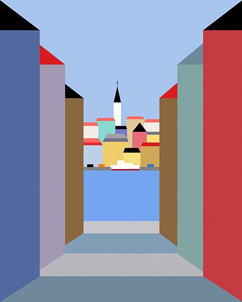 Gränden, Giclée, av KG Nilson